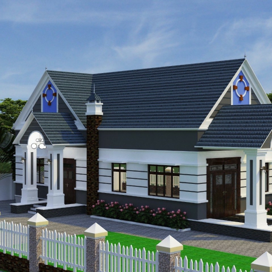 KIẾN TRÚC NHÀ BIỆT THỰ SÂN VƯỜN CỔ ĐIỂN